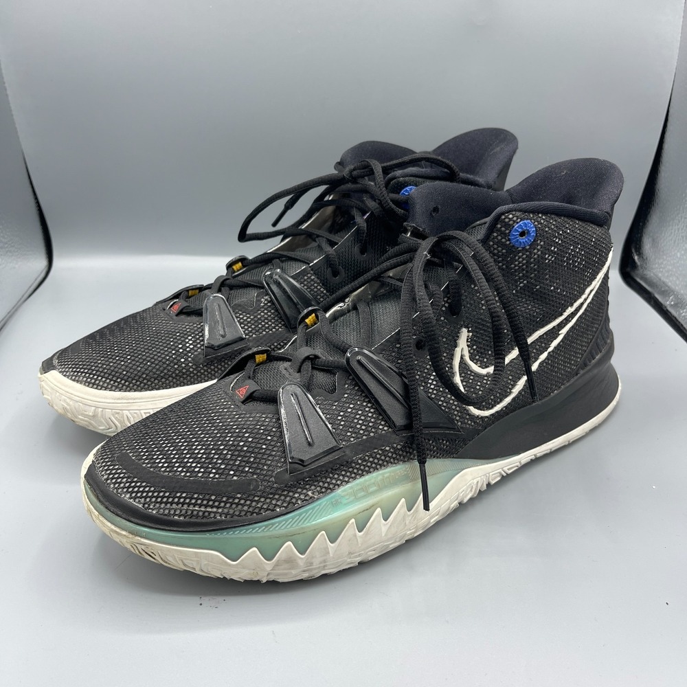 Nike Kyrie 7 Brooklyn Basketball Shoes Mens US 13 Black Mesh Mid Top CQ9326-002